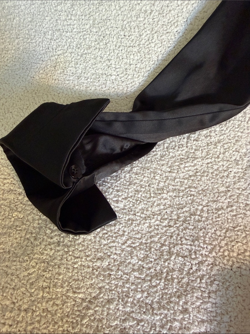Aqua Satin Wrap Shirt Dress - Black - Picture 4 of 5